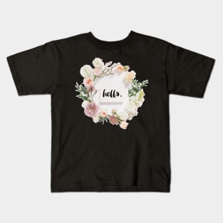 Floral Wreath with Hello Canvas Kids T-Shirt